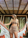 Conjunto Maraú | Cropped e Short em Crochê